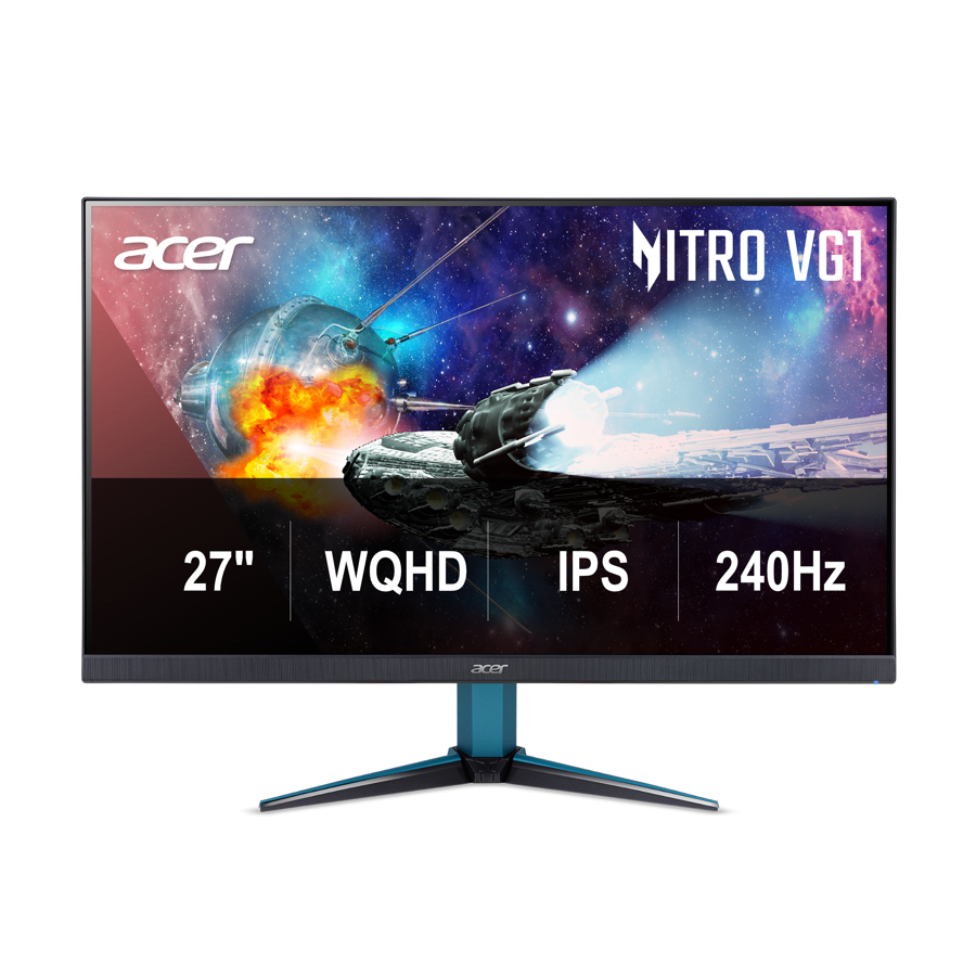 Acer Nitro 27" WQHD 2K 1440P 240HZ IPS 0.5ms with AMD FreeSync Premium HDR400 Gaming Computer Monitor with Speakers VG272U W2BMIIPX