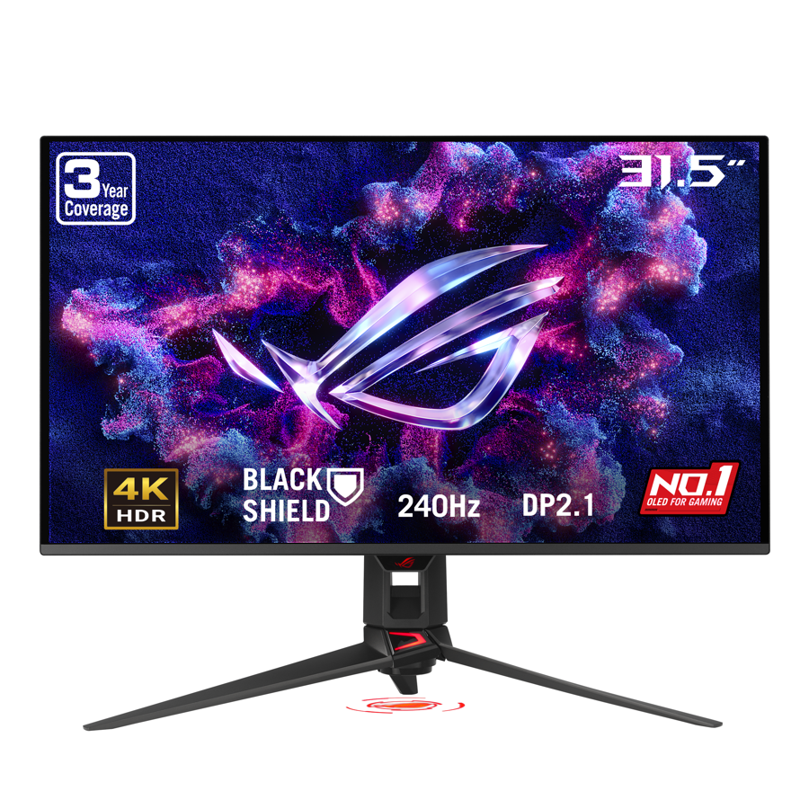 ASUS ROG Swift 32 inch UHD 4K 240Hz AMD FreeSync Premium Pro & G-Sync Compatible 0.03ms HDR500 USB-C GEN 3 OLED Gaming Computer Monitor with Height Adjustable, Swivel & Tilt Stand PG32UCDM3